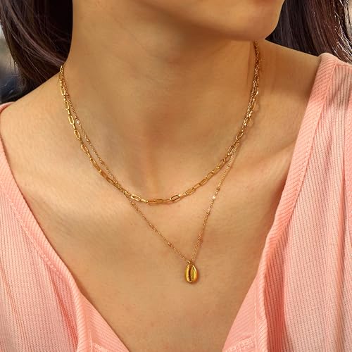 14K Gold Heart Necklace for Women Boho stainless steel waterproof Cute Dainty Love Pendant Necklaces for Women - color: Styie-3