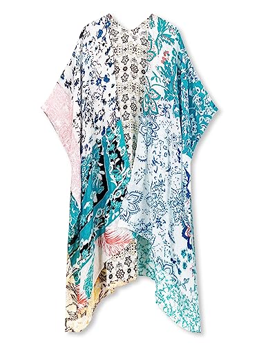 Breezy Lane Kimonos for Women Swimsuit Coverups Beach Cover Up Swimwear Cardigan Summer - color: Blocks D
