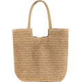 WantGor Straw Beach Bags, Women Summer Woven Tote Bag Large Boho Shoulder Handbags Casual Travel Beach Bag Foldable Hobo Bags - color: Khaki