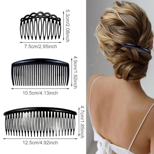 18 Pieces Banana Hair Clips Classic French Hair Comb Set Fishtail Plastic Twist Hair Clip Ponytail Accessories for Women Girls, 9 Styles - color: black, brown
