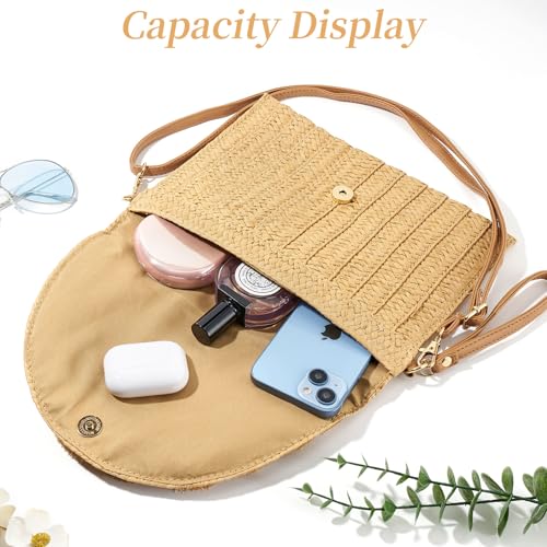 Small Straw Purse for Women Summer Clutch Purses Beach Woven Envelope Bag Raffia Shoulder,Straw Crossbody Bag boho - color: Bobbles Beige