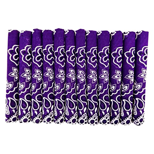 Bandanas Gift Set 12 Pack Soft Thin Handfeel Cotton Bandanna Scarf for men - color: Purple