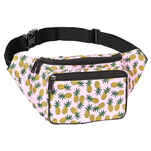 Fanny Pack Belt bag - Crossbody Waist Bag for Men or Women - Hands-Free, Waterproof Large Bumbag for Hiking, Running, and Travel (Pineapple) - color: Pineapple v2