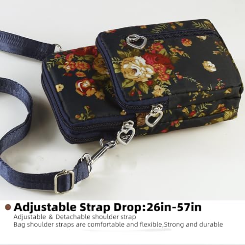 JANKS Small Crossbody Bag for Women - Mini Phone Purses with Crossbody Strap and Wallet - Nylon Arm Bag - color: B-red Plaid