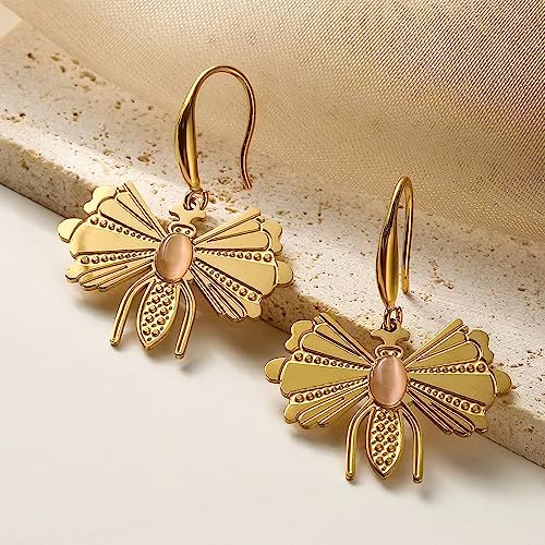 Silver/Gold Boho Dangle Statement Earrings for Women Trendy,Handmade Vintage Dainty Cute Long Drop Summer Earrings,fashion Accessories Jewelry Gifts - color: A20 gold bee shaped