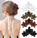 ANBALA 4Pcs Hawaiian Flower Hair Clips Large Claw Clips for Thick Thin Hair Non Slip and Strong Hold Beach Accessories - color: Leopard-C