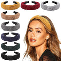 DRESHOW 8 Pack Knotted Headbands for Women Wide Turban Headband Yoga Exercise Ribbing Hair Hoop Hair Bands Accessories - color: 8 Pack Ribbing a