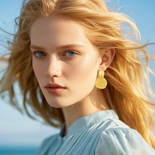 Gold/Silver Shell Dangle Earrings for Women Seashell Drop Dangle Earrings Ocean Beach Earrings Summer Jewelry - color: I