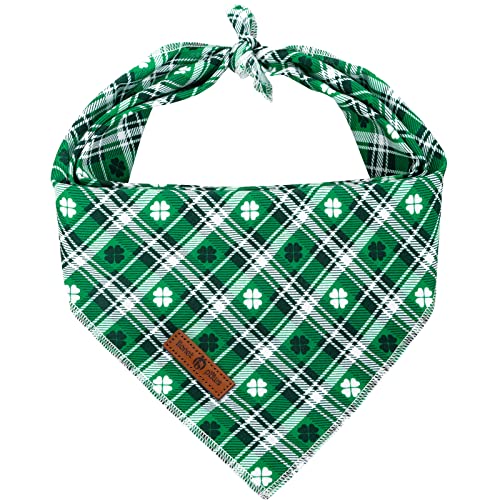 lionet paws St Patricks Dog Bandana for Small Medium Large Dogs, Cat Dog Kerchief Triangle Green Clover Bibs Scarf for Girl Boy - color: St Patrick's Day, size: Small (Pack of 1)