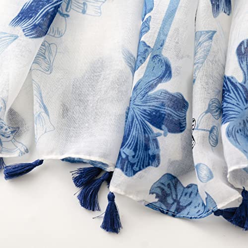 WZX Boho Scarf for Women, 70"x35" Large Lightweight Shawl Wrap for Travel, Sun Protection, Office & All-Season Wear - color: 023
