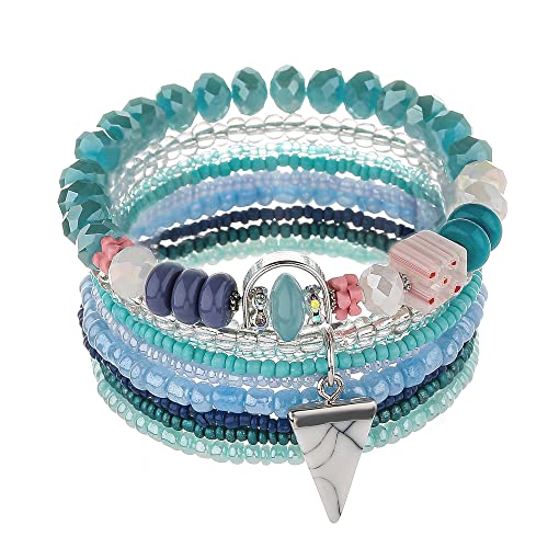 6 sets Bohemian Multilayer tassels bracelet Handmade Wrap Bracelets Bangle Jewelry Bracelets for Women - color: JA6-5