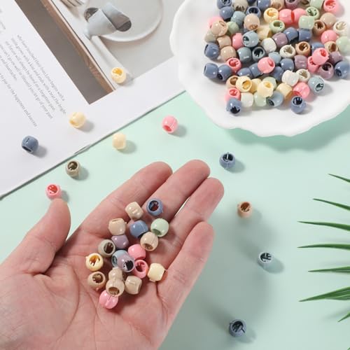 Hair Beads for Girls, 100 Pcs Mini Hair Claw Clips Plastic Tiny Braided Hair Clips Cute Colorful Beads Clip Decorative Hair Accessories for Women Girls - color: Morandi Colors