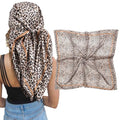 AWAYTR Satin Silk Scarf - Large Hair Bandana, Sleeping Wrap for Women - color: Leopard Print (Kahki)