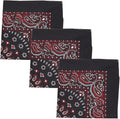 Motique Accessories Two Tone Paisley Bandana - Set of 3 - color: Black