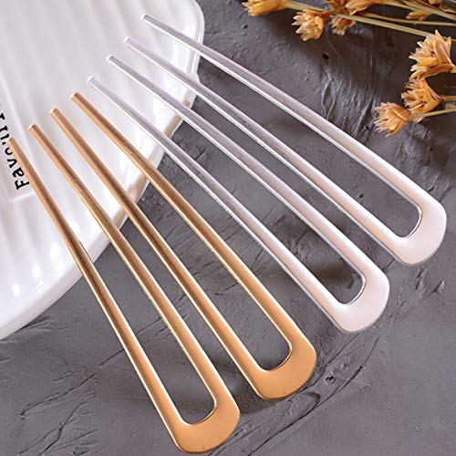 [4 Pack] Benefree U-Shape Hairpins, Bride Hair Accessories Hair Pins Clip Vintage Hair Stick,Hairstyle Chignon for Women Girls (Silver and Gold) - color: 4P Silver&Gold