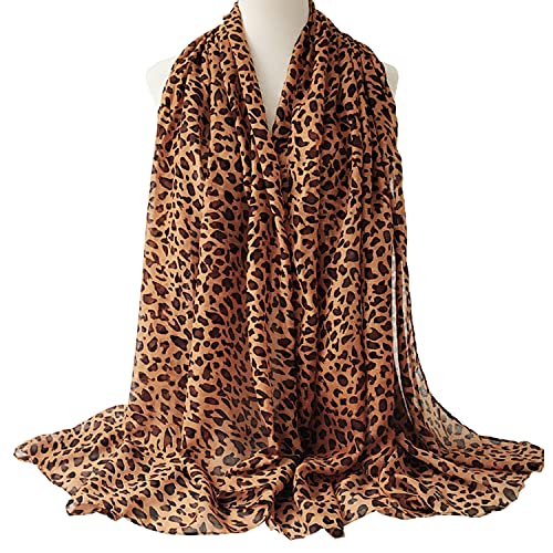 woogwin Women's Cotton Scarves Lady Light Soft Fashion Solid Scarf Wrap Shawl - color: Classical Leopard1