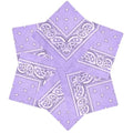 MDSTYLE 6 Pack 100% Cotton Bandanas 22” x 22" for Men & Women Paisley Handkerchief Headband Scarf Bandana - color: Lavender