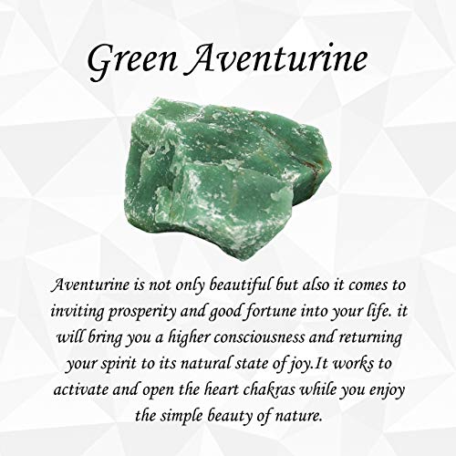Top Plaza Antique Silver Flower Wrapped Natural Green Aventurine Healing Crystal Necklace - color: Green Aventurine
