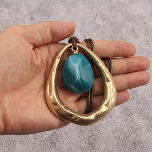 Leather Necklace for Women Vintage Boho Necklaces Black Cord Choker With Pendant Casual Chunky Leather Necklace Trendy - style: Chunky Boho Long Necklace