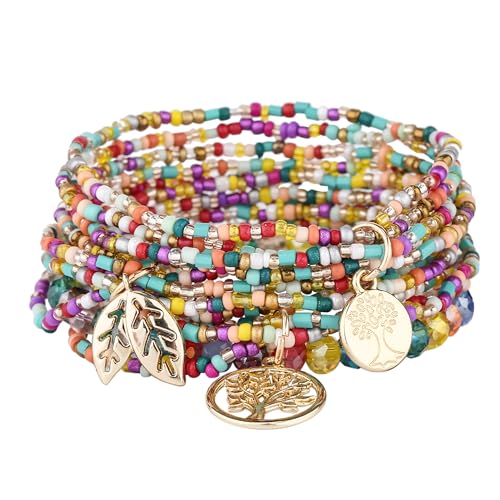 6 sets Bohemian Multilayer tassels bracelet Handmade Wrap Bracelets Bangle Jewelry Bracelets for Women - color: 6PCS-A