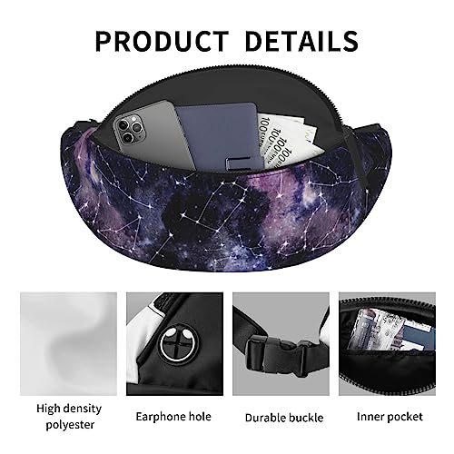 Space Star Pagan Space Black Galaxy Constellation Fashion Casual Fanny Pack Waist Bag Men Women Adjustable Belt Waist Bag For Travel Hiking Cycling Running Festival Carnival - color: Black7