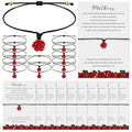 Tondiamo Mother's Day Adjustable Red Rose Flower Bracelets with Wish Postcards Rose Jewelry Gifts for Mom Birthday