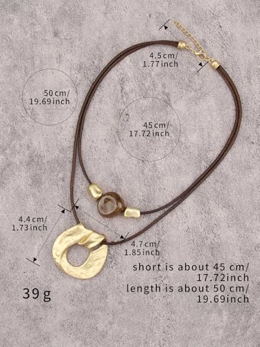 Chunky Necklace for Women Boho Pendant Necklace Statement Western Choker Necklaces for Women Vintage Bohemian Jewelry - style: Bohemian Boho Necklace