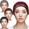 Geyoga 4 Pieces Mesh Crochet Hair Net Rayon Knit Snood Hat Thick Short Women Hairnet Snoods Cover Ornament for Sleeping (Black, Gray, Wine Red, Brown) - color: Black, Gray, Wine Red, Brown