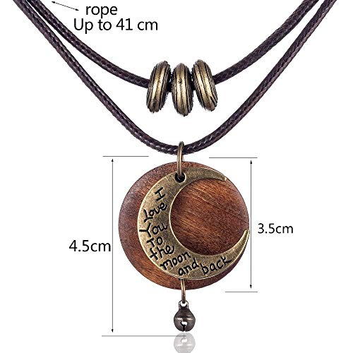 Brown Wooden Choker Chunky Pendant Necklaces for women - color: A