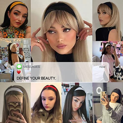 TERSE Headbands for Women Short Hair Non Slip Elastic Sweat Hairbands Soft Fabric Hair Bands Workout Yoga Running Sport Thin Hairwrap for Girls - color: Headbands Color-A
