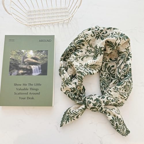 Cotton Bandana,Large Bandanas for Women,Head Coverings for Women,Head Scarf Handkerchief, Square Headband 27" x 27" - color: 27-03-totem-green