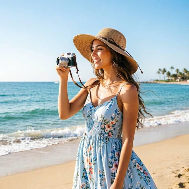 DRESHOW Beach Hats for Women Big Straw Wide Brim Summer Hat Floppy Foldable Roll up Cap Sun Hat UPF 50+ - color: 1 Pack Bowknot Hat: Khaki, 4.7" Brim