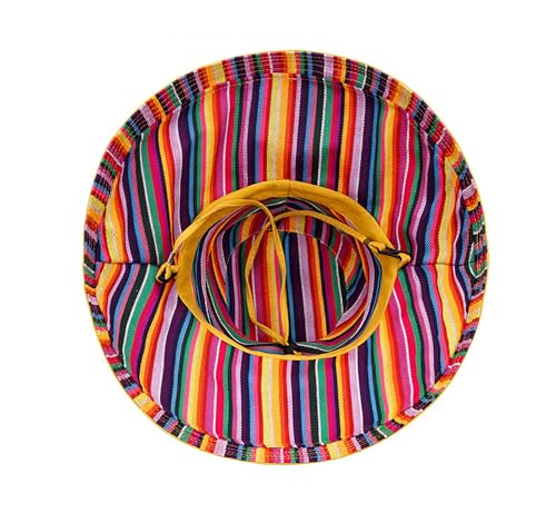 Wide Brim Sun Hat for Women Reversible Beach Hats Metal Wired Edge Gardening Hats, UPF 50+ Bucket Summer Hat - color: Yellow Boho-style