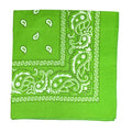 Motique Accessories Extra Large Paisley Bandana 27x27 Inch - color: Light Green