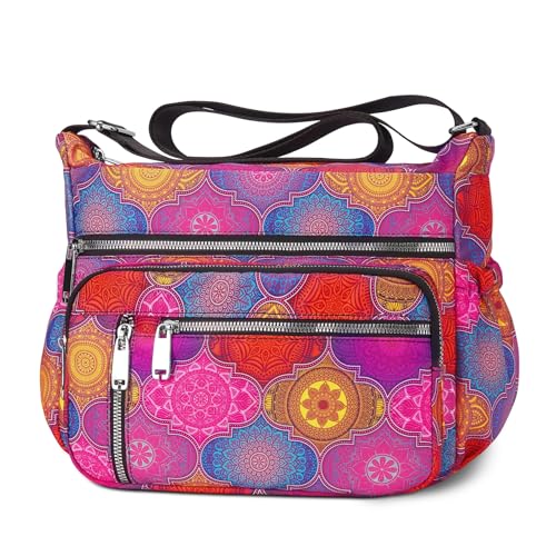 NPBAG Crossbody Bag for Women, Shoulder Purse Handbag Messenger Bag, Trendy Pocketbooks, Waterproof and Multi-Pockets - color: Yoga Totem