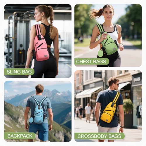 Convertible Sling Bag with Coin Pocket, 7.9" Tablet Crossbody Mini Backpack with Headphone Jack Casual Pack for Women Men Travel, Green - color: Green, size: Small