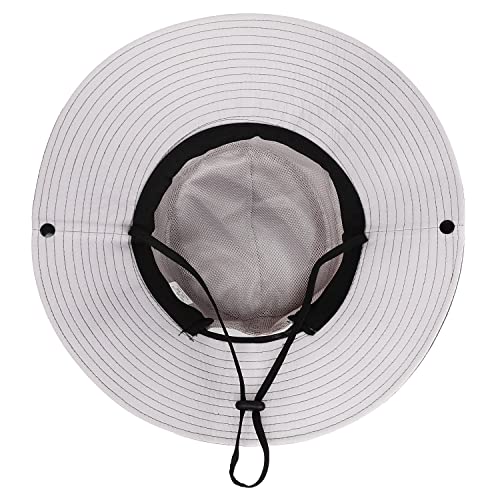 Womens Summer Sun Hat Beach Hat Wide Brim Outdoor UV Protection Hat Foldable Cool Mesh Ponytail Bucket Hat - color: Light Grey-grey