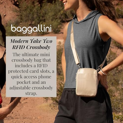 Baggallini Women's Modern Take Two Rfid Crossbody - color: Mist Gloss Ripstop