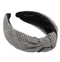 Plaid Black Headbands for Women Wearable All Day, Head band for Women's Hair is Chic, Year-round Head bands Adult Women Knotted Headband Fashion Designer Top Knot Head bands Girl - color: Plaid Black A