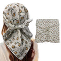 Bandanas for Women Men 21"x21" Floral Headband Scarf Versatile Hair Bandana Square Head Scarf - color: Beige Floral