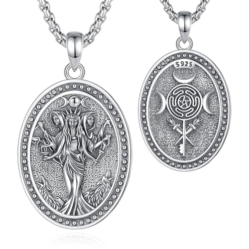 INFUSEU Mystical Hecate Triple Moon Goddess Necklaces, Divine Feminine Protection Gifts - style: Hecate