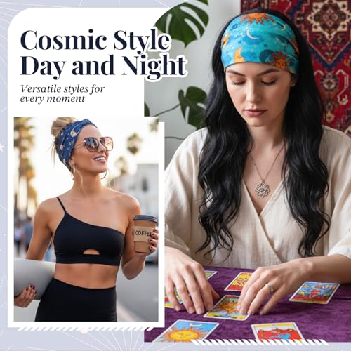 Awumbuk Wide Headbands for Women Knotted No Slip Head Bands Soft Turban Headband Hair Accessories Boho African Solid Color Head Wraps for Women Yoga Workout (Bright cyan) - color: Bright cyan