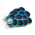 Fascinator Peacock Feather Hair Clips Flapper Headband Art Deco 20's Accessories for Women - color: 07green