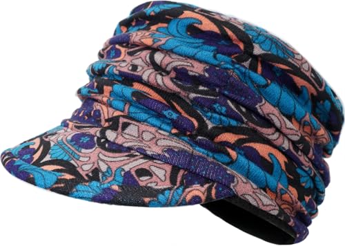 XYIYI Women Cancer Headwear Soft Chemo Beanie Baseball Cap - color: Ethnic Blue