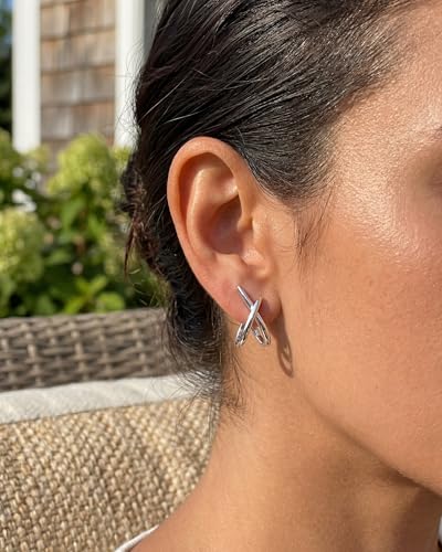 Gold Earrings for Women Trendy,14K Gold Stud Earrings Dainty Earrings Simple Minimalist Gold Earrings Hypoallergenic Earring for Women Gifts - color: Sloane & Silver