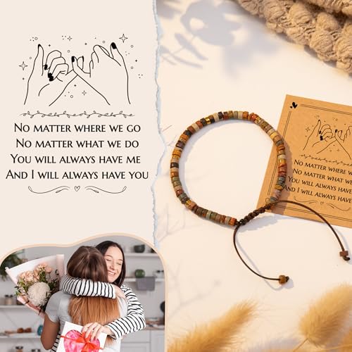 Inspirational Gifts Bracelets for Women: Mothers Day Birthday Gifts for Mom Women Friends Sister - Healing Natural Stone Beads Bracelets Thinking of you Get Well Soon Gift for Women - color: A-J JASPER STONE-NO MATTER