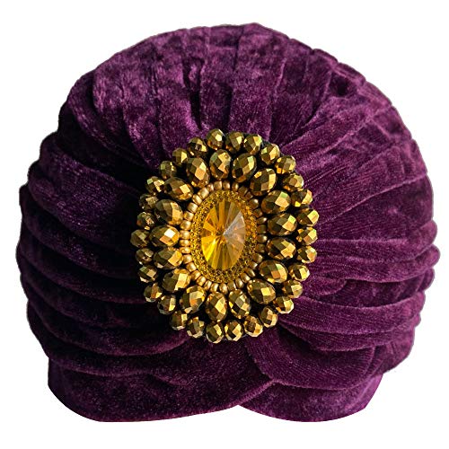 Decou Twist Pleated Hair Wrap Stretch Turban 0545 - color: Purple