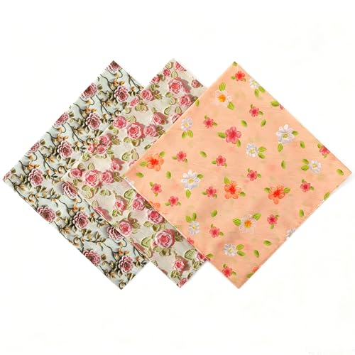 GREATEE Bandanas for Women Cotton Head Kerchiefs Floral Hair Bandanas Hair Scarfs Headband Scarf for Hair-Style 20"×20" - color: Pink-3pcs