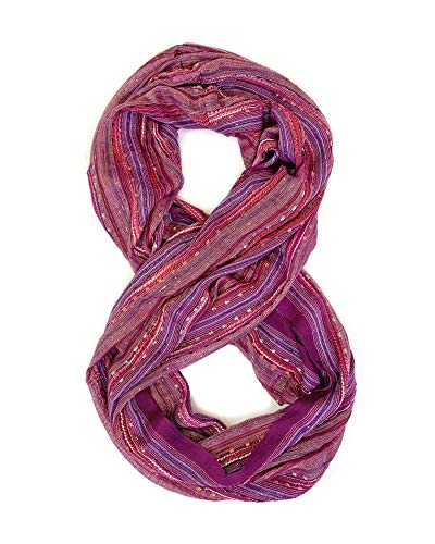Anika Dali (15 Colors) Shimmer Sparkle Infinity Scarf, Women's Festival Bliss Lightweight Fashion Shawl - color: Provence Purple