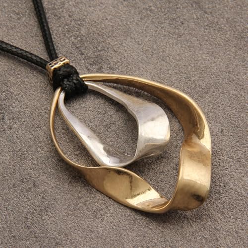 GelConnie Leather Necklace for Women Round Wooden Pendant Long Leather Choker Vintage Sweater Necklace Gold Chunky Boho Necklaces for Women - style: Boho Choker Necklace